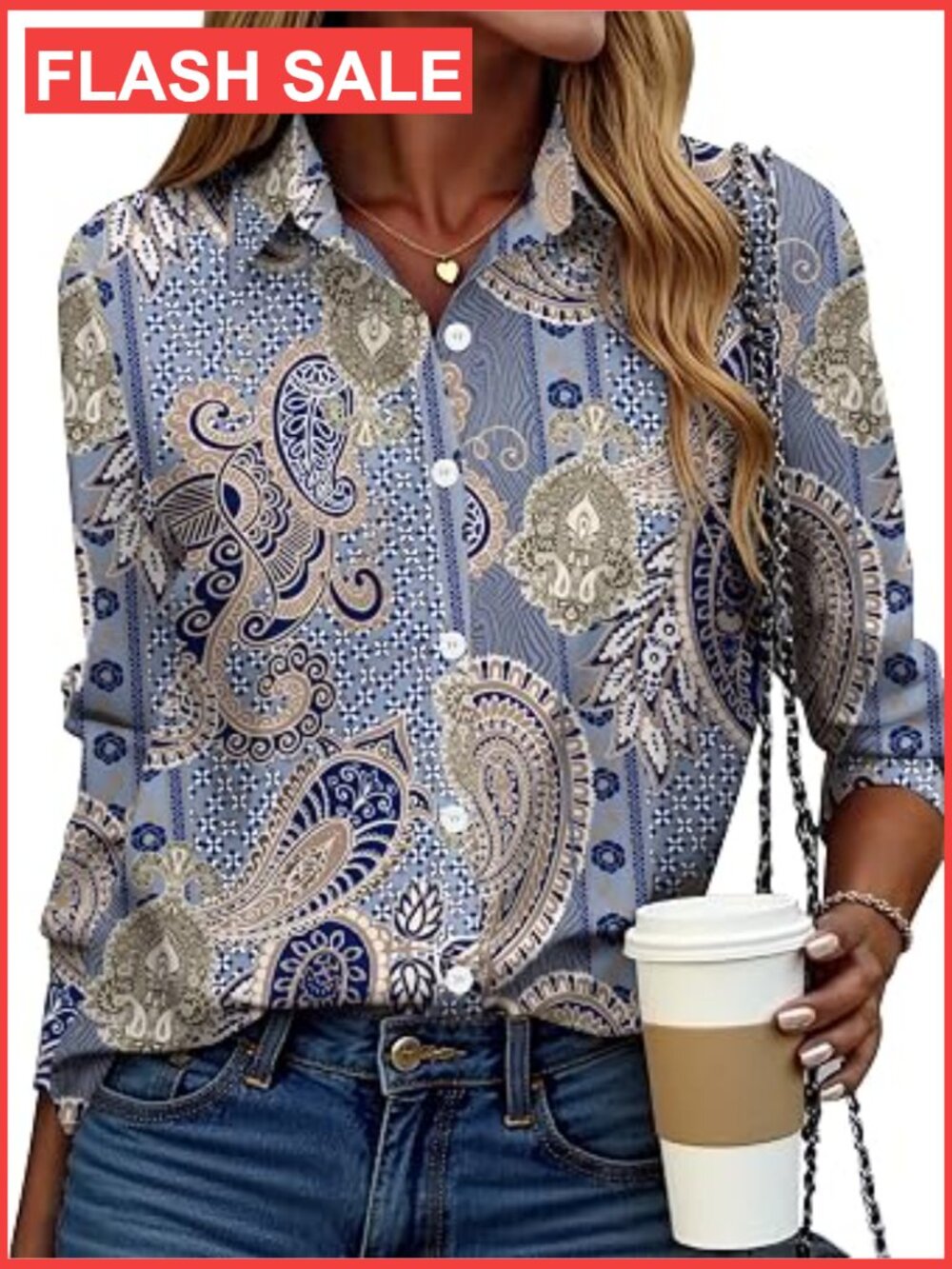 Women's Button Down Shirt Long Sleeve Blouse Casual Work Top